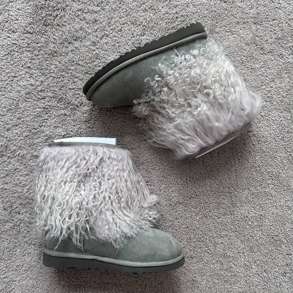 Authentic UGG Lida Boots in Seal Grey with Sheepskin and Mongolian Fur - Picture 1 of 5